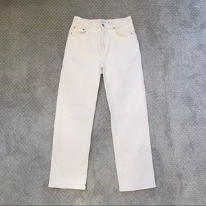 & Other Stories straight leg cream jeans.